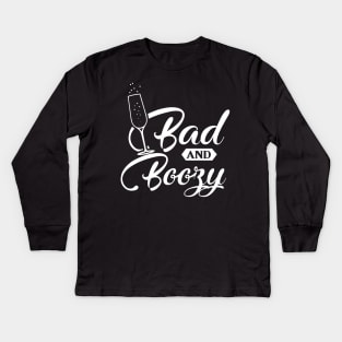 Bad Boozy - Bachelorette Party - Wedding Bride Gift Kids Long Sleeve T-Shirt